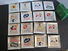 Vintage Tray Grins 50s 60s Paper Board Coasters Ashtray Humor Cigarette Lot / 16 picture