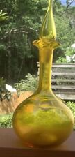 Vintage Mid Century Blenko Art Glass Decanter With Flame Stopper #37-Jonquil picture