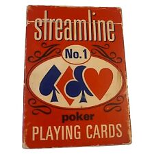 Vintage Streamline No. 1 Poker Playing Cards with Jokers Full Deck Red Back Good picture