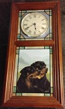 Danbury Mint Dog Rottweiler,s Stained Glass clock ( not tested) picture
