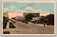 Main Street Clearwater Florida FL Railroad Depot Old Cars c1920 Postcard picture