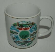 Vintage OREGON 1960s Crater Wallowa Lake Pacific Coast Coffee Mug Rare MINTY picture