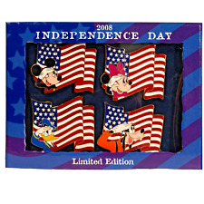 OLDER RARE LE 500 Disney WDW American Patriotic Profile Pin Set Salutes Flag USA picture