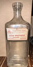 Vtg Medical Drug Store HAAN Bros. MI Pharmacy Poison Apothecary Glass Bottle picture