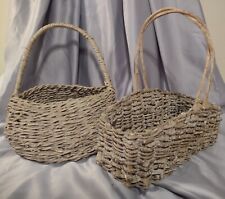 Pair Of Primitive Old Woven Twig Baskets picture