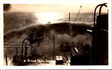 RPPC Postcard View of  Bow Calm Ocean Ahead During Speed Trial c.1918-1930 13045 picture