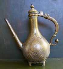 Top quality 17th. 18th. C. brass Ewer Mughal India with a lion/dragon at handle picture