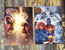 1993 X-MEN Pizza Hut Promo 2 Card Set GOLD & SILVER TRADING CARD LOT x2 Vintage picture