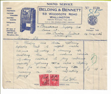 1946 Belding & Bennett Woodcote road Wallington. Television, radio shop invoice picture
