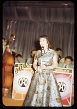 Japan Pretty Woman Singing Band 35mm Slide 1950s Red Border Kodachrome picture