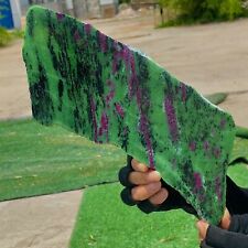 1.61LB Natural green Ruby zoisite (anylite) slice crystal slab sample Healing picture