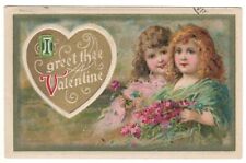 Antique 1911 Valentine Postcard Winsch Back, Embossed Vintage Antique picture