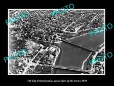 OLD 8x6 HISTORIC PHOTO OF OIL CITY PENNSYLVANIA AERIAL VIEW OF TOWN c1940 2 picture