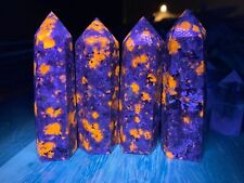 Flame Stone Tower Natural Yooperlite Stone Wand UV Reactive Obelisk Home Decor picture