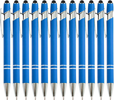 PASISIBICK 12 Pieces Blue Ballpoint Pen with Stylus Tip, 2 in 1 Stylus Stylish P picture