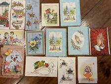 Vintage LOT 15 Midcentury GREETING CARDS Unsigned Get Well 50s 60s Scrapbooking picture
