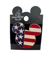 Walt Disney World Mickey Mouse American Flag Patriotic Head Ears 2002 Pin picture