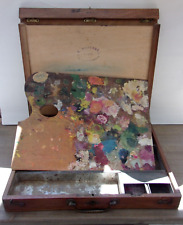 Antique French Artist's Box and Paint Palette A. Moreaux Montparnasse Paris picture