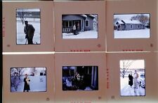Vintage 1959 35mm Slides Family Front Yard Winter Snow Scene Lot of 6 #22133 picture
