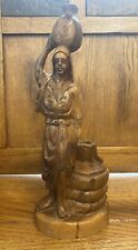 The Samaritan Woman at the Well Bible Olive Wood Hand Carved Art Sculpture Jesus picture