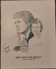 Jimmy Carter & Rosalynn Signed Poster Lithograph Print Why Not The Best? RARE  picture