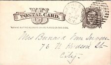 Pre 1898 Postal Card Correspondence - Posted New York picture