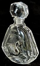 Vintage Empty Crystal Purfume Bottle With Pewter Swan Made In France By VCA picture