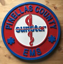 Fire Department Pinellas County EMS 3D routed patch  Sign Custom Carved picture