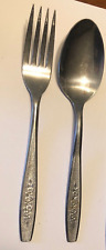 Vtg Oneida Ltd Simeon L & George H Rogers Flower Stainless USA Fork Soup Spoon picture