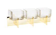 3 Sectional Dish on Gold Block Base picture