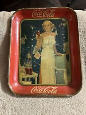 VINTAGE ORIGINAL 1935 MADGE EVANS MGM PLAYER DRINK COCA COLA COKE SERVING TRAY picture