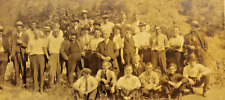 1910s RPPC Real Photo Postcard Large Group Men Suits, Ties, Hats & Straw Hats #2 picture