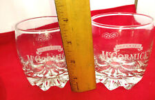 Set of 2  McCormick's Rocks GLASSES Genuine Irish etched picture