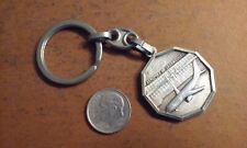 Rare Vintage Airport De Luxembourg Lux-Air Lines Silver-Tone Keychain Fob picture