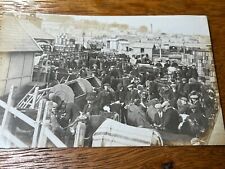 Antique RPPC Huge Group of People at a Cattle Auction Circa 1920 stockyard picture