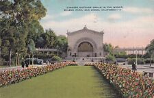 San Diego California CA Balboa Park Outdoor Organ 1942 El Cajon Postcard C16 picture