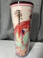 Starbucks Floral Pink Spring Peony Flowers Cold Cup Tumbler 24 oz No Straw picture