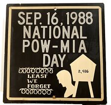 Vtg Retired Road Street Sign POW-MIA Day Sept 16 1988 Vietnam War Marine Army picture