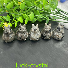 1.2''  Natural Flame stone Quartz Hand Carved Crystal Totoro Reiki Healing 5pc picture