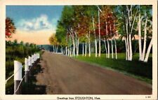 Scenic View, Greetings from Stoughton MA c1950 Vintage Postcard A76 picture