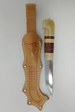 Vintage Original Paja Puukko Nordic Finnish Sami Bone Handle Knife & Sheath picture
