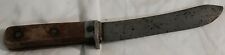 UNIQUE ANTIQUE VINTAGE PRIMTIVE BUTCHER KNIFE RARE AND VERY OLD PATINA 10+inches picture