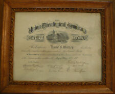 1897 DIPLOMA FAMOUS DOCUMENT DAVID SAVILLE MUZZEY UNION THEOLOGICAL SEMINARY picture