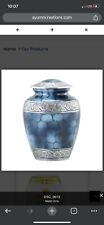 Medium Blue And Silver Ceramic Urn 10.5 picture