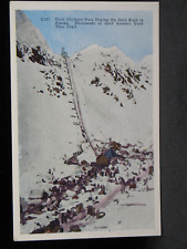 Over Chilkoot Pass During the Goldrush Linen Postcard UNPOSTED  (0041) picture