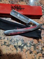 Kriegar Straight Razor Folding Knife SS Blade Handle NEW w/Pouch picture