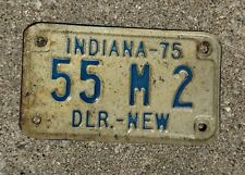 Vintage Dealer New Indiana Motorcycle License Plate 1975 picture