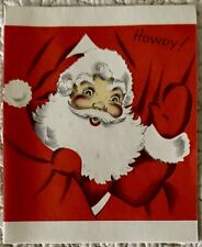 Vintage Christmas Santa Wide Eye Round Cheeks Greeting Card 1950s 1955 Read picture