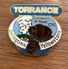 Vintage Tournament of Roses 1985 Springtime Yellowstone Bison Torrance Pin picture