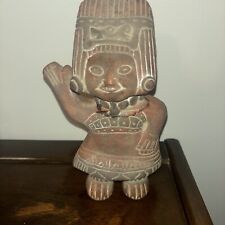 Vintage Tonaca Mexico Art Red Clay AZTEC MAYAN Tribal Statue Pottery picture
